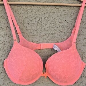 Victoria's Secret Coral Lace Push Up Bra